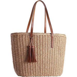 Large Straw Bags For Women | Straw Travel Beach Totes Bag M Woven Summer Tote